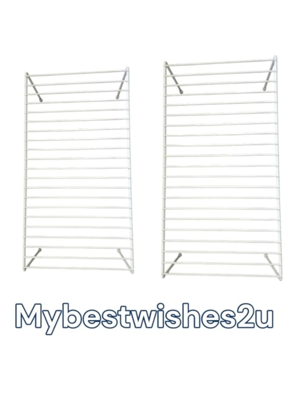 TWO White Metal Wire Shelf Organizer Organize Shelves